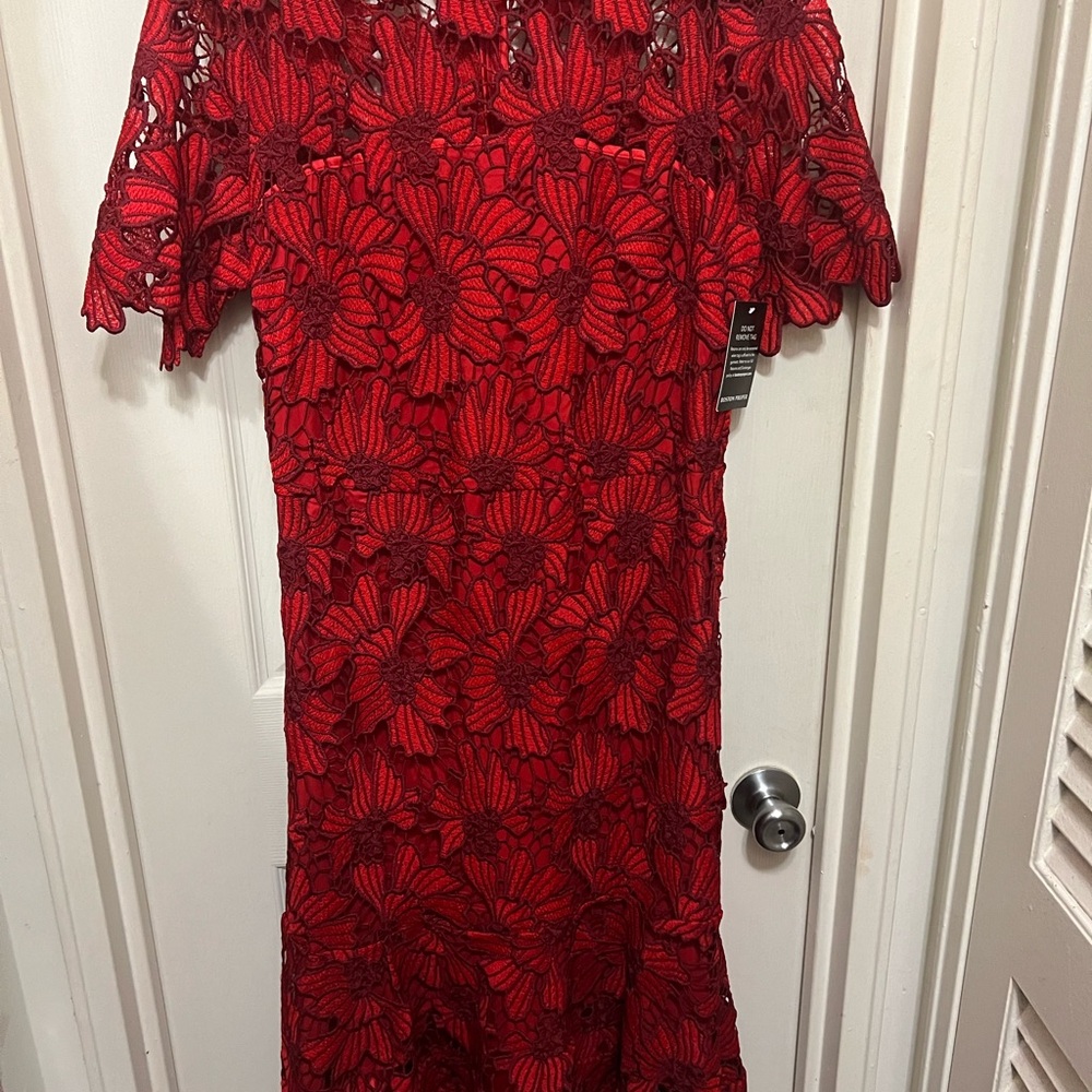 Elegant Red Lace Dress